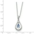 thumbnail image 2 of 925 Sterling Silver Mar. CZ Stone Never Forget Tear 18in Birthstone Necklace; for Adults and Teens; for Women and Men, 2 of 4