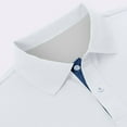 thumbnail image 5 of Mens Polo Shirt Business Breathable Slim Fit Short Sleeve Tops Button Up Collared Performance Golf Casual Mens Shirts White S, 5 of 5