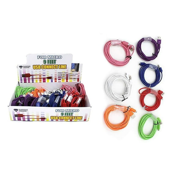 Diamond Visions Max Force 11-1441 Nine Foot Micro USB Cable MultiPack 2 Cables