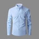 thumbnail image 1 of Ceisia Contrast Panel Stand Collar Shirt Men's Slim Fit Long Sleeve Casual Button-Down Top with Pocket Light Blue L Gifts, 1 of 6
