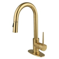 Gourmetier LS2463NYL New York Single-Handle Pull Down Sprayer Bar Faucet, Brushed Brass