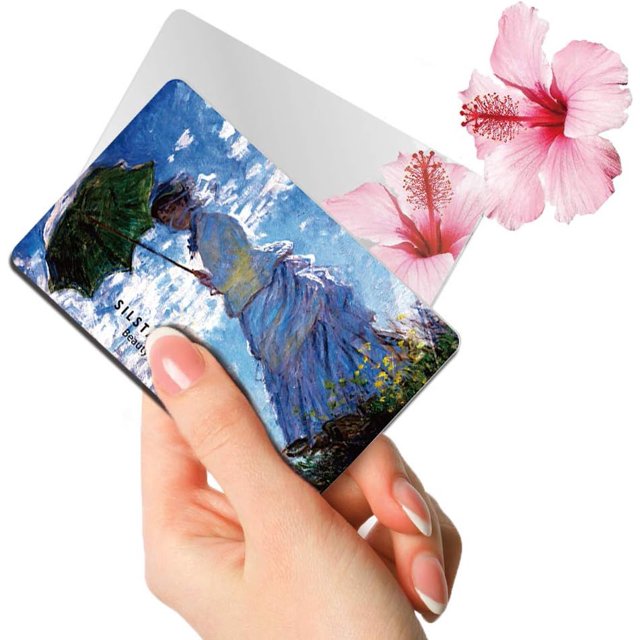 SILSTAR PROFESSIONAL Compact Card Mirror Claude Monet_Woman with a Parasol 101
