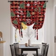 thumbnail image 3 of Christmas Tie Up Curtains for Windows, Balloon Window Shades, Pine Tree Gold White Snowflake Red Black Plaid Kitchen Window Treatments Roll Up Curtain for Basement/Nursery 52"x45", 3 of 8