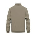 thumbnail image 3 of Wrtxtat Men's Bomber Jacket Winter Lightweight Athletic Thermal Windbreaker Coat with Pockets Solid Color Long Sleeves Softshell Top Khaki XXXXXL, 3 of 5