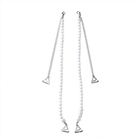 Faux Pearl Shoulder Straps Adjustable Faux Pearl Chain Underwear Strap Non-slip Bra Straps for Wedding Bridal Jewelry