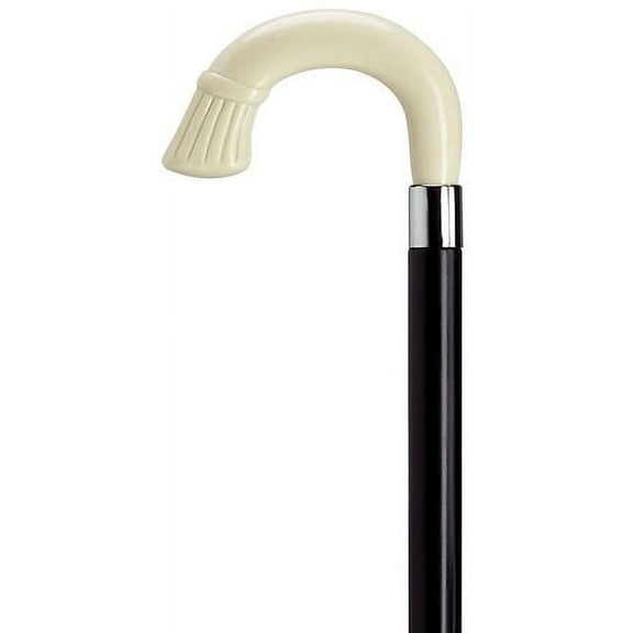 Walking Cane Crown Nose Crook Cane Black Maple Shaft, Ivory Handle