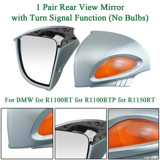 ALLTIMES Rétroviseur avec Fonction Clignotants pour BMW pour R1100RT pour R1100RTP pour R1150RT, Boîtier Bleu Clair