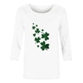 thumbnail image 4 of St. Patrick's Day Shirt for Women Flying Glitter Clovers Graphic T-Shirt 3/4 Sleeve Crewneck Soft Comfy Festival Apparel Greenery Gift, 4 of 4