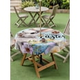 thumbnail image 3 of Happy Easter Outdoor Tablecloth - 54 Inch Round Dining Table Cover, Spring Grey Bunny Colorful Eggs Flower Blue Waterproof Outdoor Table Cloth with Umbrella Hole & Zipper for Picnic/Patio/Party, 3 of 7