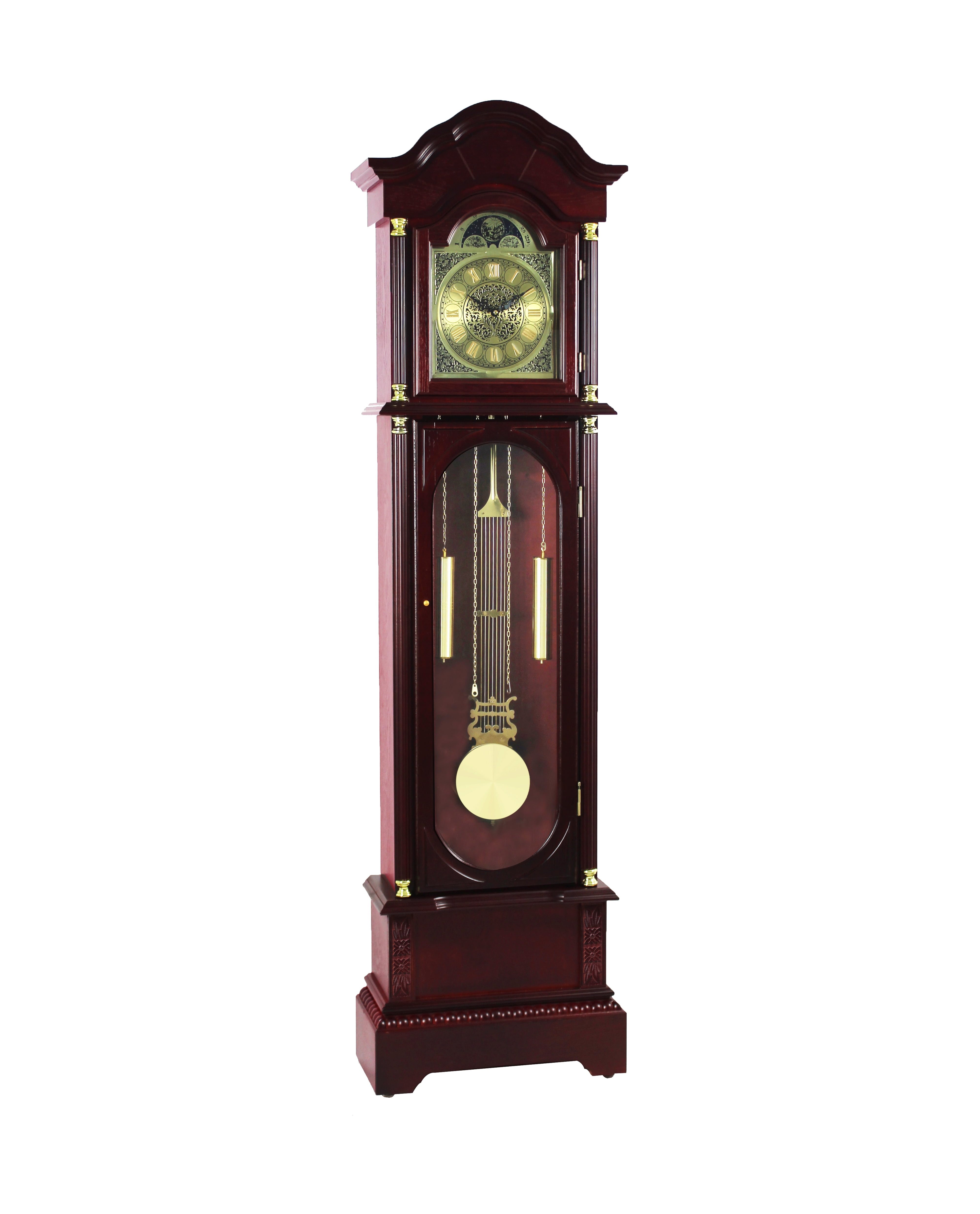 72" Floor Standing Grandfather Clock Cherry Finish
