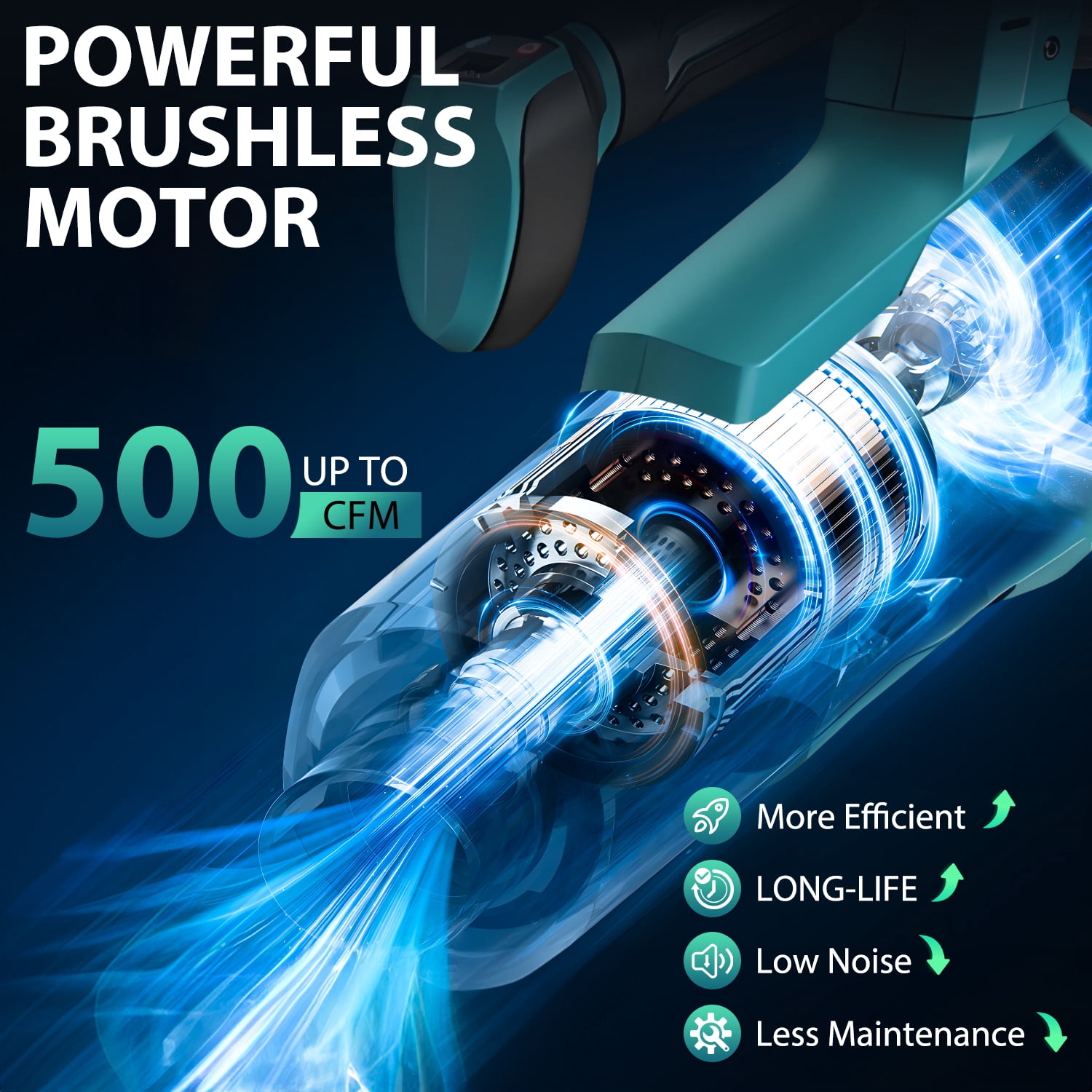 UNTIMATY 500 CFM Cordless Leaf Blower for Lawn Care 200 MPH Battery Leaf Blower Leaf Blower with 2 x 4.0Ah Battery, Brushless Motor, Charger, 3 Variable Speeds