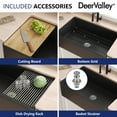 thumbnail image 6 of DV-1K0067B DeerValley 33" L X 20" W Single Basin Workstation Farmhouse Kitchen Sink With Sink Grid, Cutting Board And Dish-Drying Rack, 6 of 9