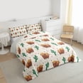 thumbnail image 3 of Castle Fairy Children Highland Bull Twin Comforter Sets,Green Cactus Bedding Set, 3 of 8