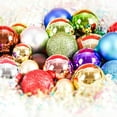 thumbnail image 5 of Tssuoun 24 Pieces Christmas Decoration 4cm Plastic Ball Party Hanger Ball Hanging Ball Bucket Set Electroplated Ball Christmas Ball, 5 of 11