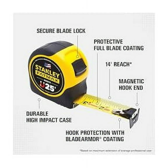 FATMAX Tape Cc 25Ft Magnetic Hook (FMHT33865L)