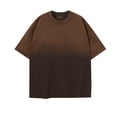 thumbnail image 1 of Mens Gym T-Shirts 100% Cotton Comfort Fit Breathable Athletic Shirts,Summer Distressed Gradient Color Basic Tees Loose Fit Short Sleeve Crewneck Workout Tops, 1 of 2