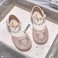thumbnail image 3 of Celivon Kids Girl Sandals Pearl Strap Leather Shoes For Tween 9.5-10 Years, 3 of 7