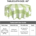 thumbnail image 4 of Gingham Buffalo Check Green And White Plaid Farm Waterproof Picnic Patio Party Round Table Cloth Cover Decorations Fabric 60 Inch Circular Tablecloth For 20-47 Inch Home Dining Room Kitchen Decor, 4 of 6