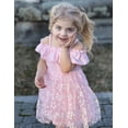 thumbnail image 2 of Oudiya Toddler Girl Tulle Dress Off Shoulder Sequin Summer Dresses Flutter Formal Birthday Party Princess Dress for Kids 1-6Y, 2 of 7