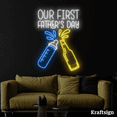 thumbnail image 3 of Craftnamesign Our First Father Day Neon Sign, Father Day Gifts Decor, 3 of 4