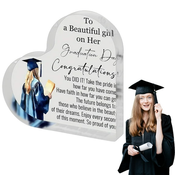 Clearance Desktop Ornament under $5,2025 Graduation Keepsake Heart Shaped Acrylic Souvenir Perfect Graduation And Decoration
