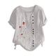 thumbnail image 3 of Camisas de Manga Corta para las Mujeres Blusa Suelta de Impresión de Flores de Verano, Camisa para el Hogar Y el Uso Diario, 3 of 5