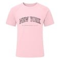 thumbnail image 4 of Telankuip New York Letter Printed Short Sleeve T Shirts Mens Shoulder Insert Design Summer Short Sleeve Tee Tops Simple and Stylish Workout Leisure Beach Vacation Outfit Pink XXXXL, 4 of 4