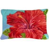 Red Hibiscus by Malenda Trick Fabric Decorative Pillow