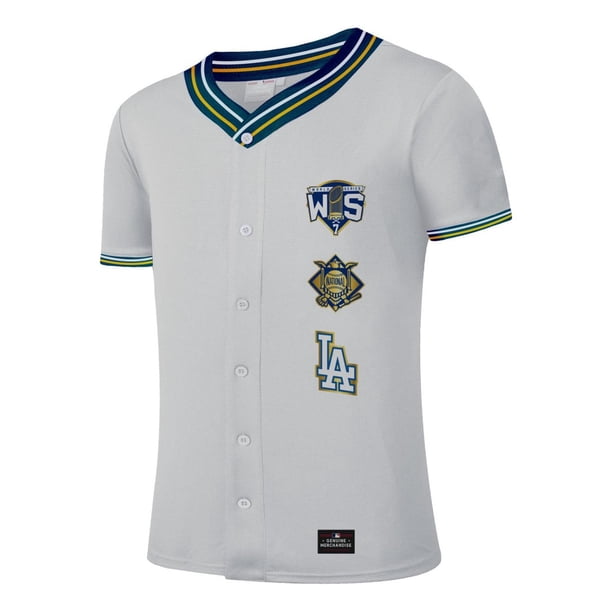 Playera Fanatics Hombre Mlb Los Angeles Dodgers Gris Jersey gris S