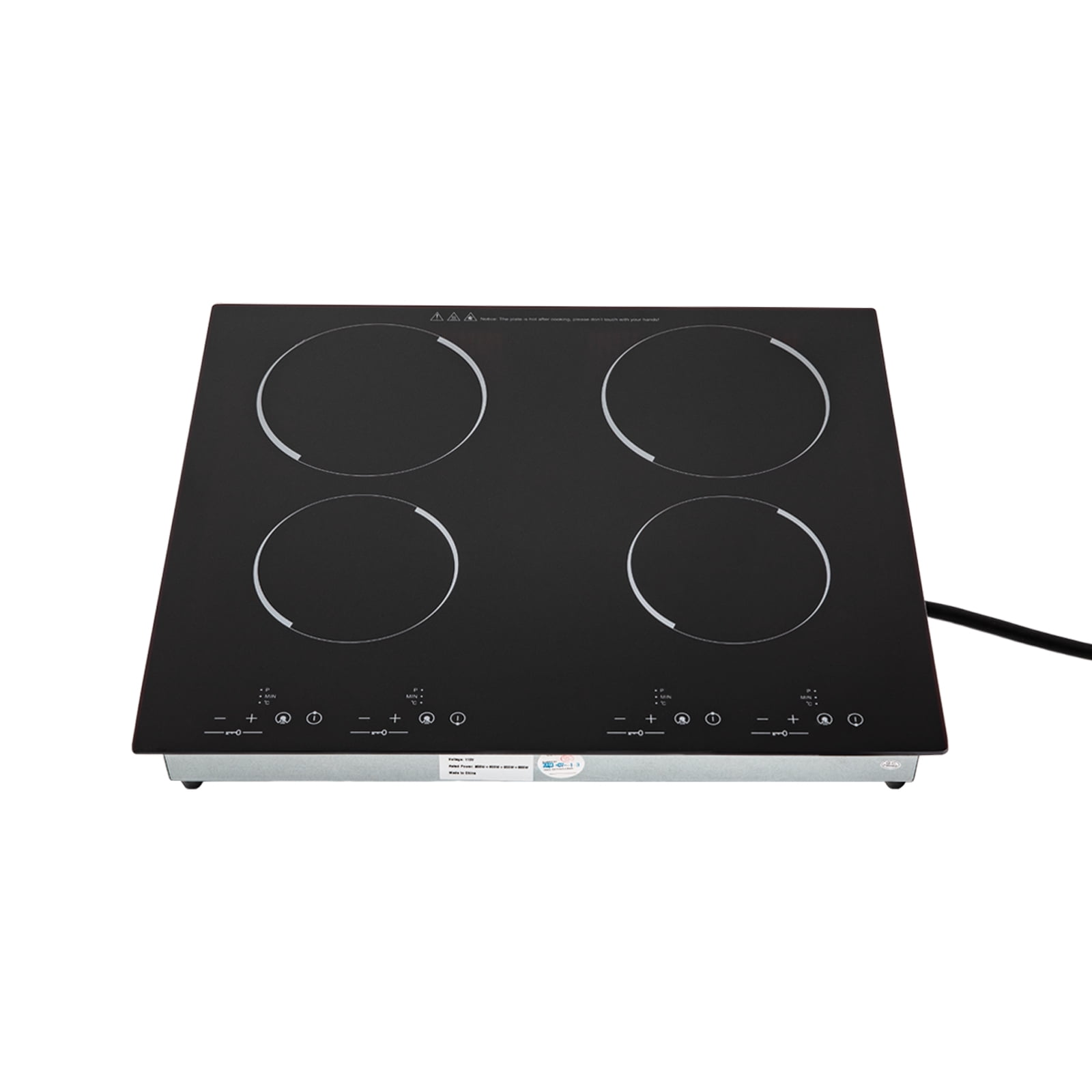 110V 3000W 4-Burner Electric Ceramic Cooktop,Touch Control,9 Gears,Safe & Efficient,for Home & Commercial Use