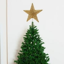 LOLIPPYY Golden Star Tree Topper with Metal Frame and Warm LED Lights, Festive Decoration for Christmas Trees