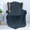 thumbnail image 4 of Antique Oriental Soft Flannel Fleece Throw Blanket, Dark Tones Intricate Design of Abstract Motifs Print, Cozy Plush for Indoor and Outdoor Use, 70" x 90", Slate Blue Night Blue, by Ambesonne, 4 of 5