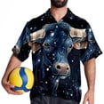 thumbnail image 4 of Taurus Constellation Men's Short Sleeve Casual Printed Button Down Beach Shirts, 4 of 6