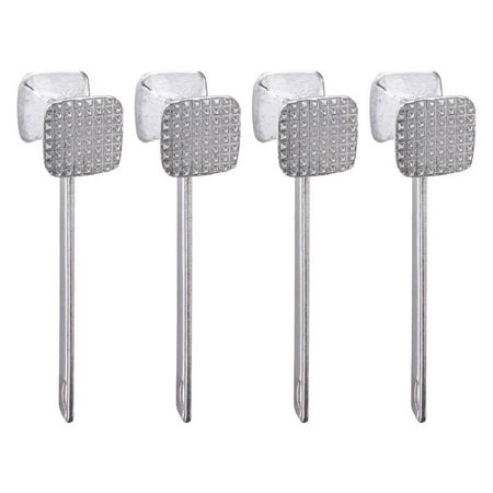 

Fox Run Meat Tenderizer Chicken Steak Pounder Hammer Aluminum 7.5 Oz Lightweight Dual Sided Smooth and Raised Surfaces Hanging Hole 5634 4-Pack