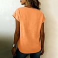 thumbnail image 5 of V-neck Shirts for Women Short Sleeve Cotton Linen Casual Tops Tunic Blouse Daily Wear Beach Vocation Travel Outfit, 5 of 6