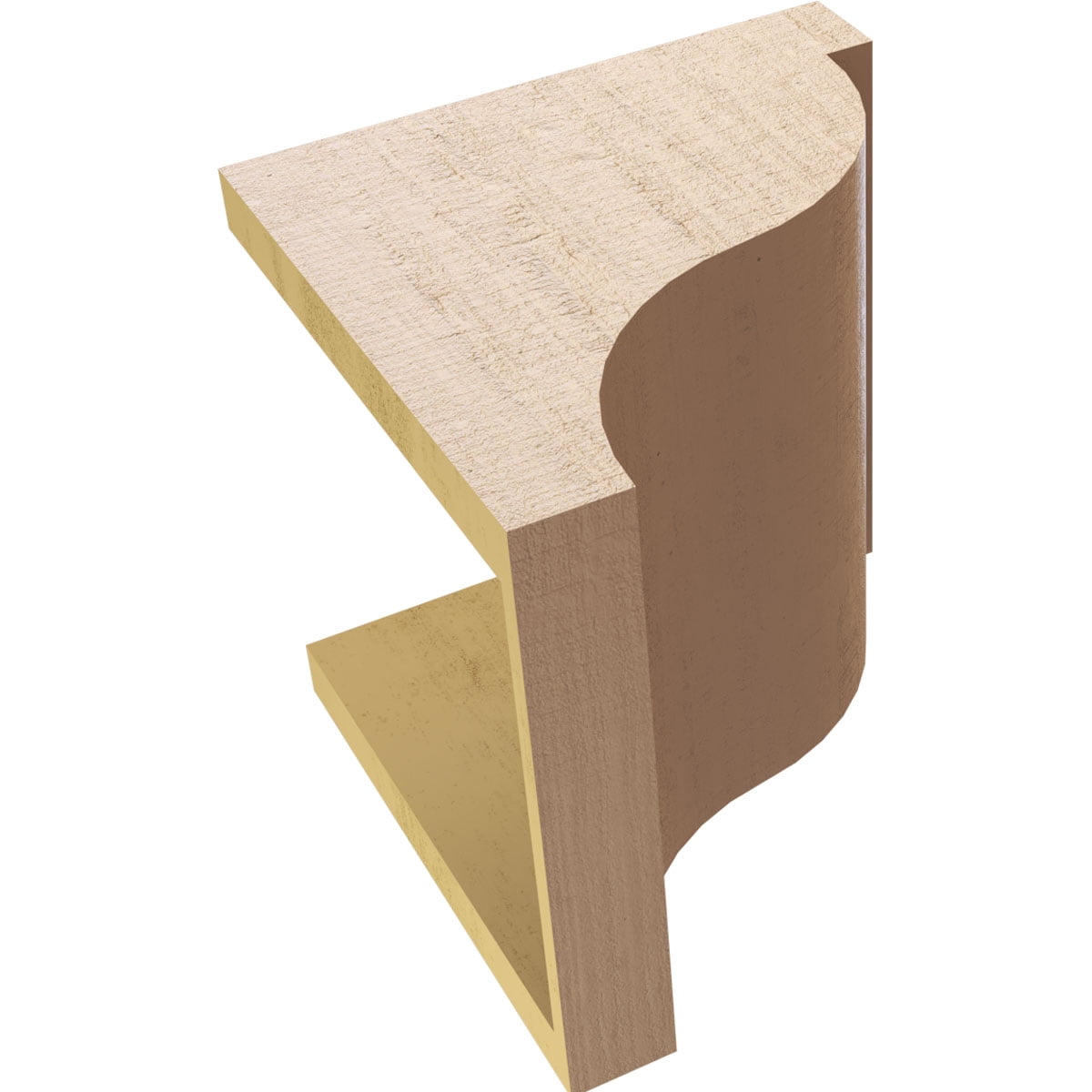 10"W x 10"D x 10"H Wide Garner Rough Cedar Woodgrain TimberThane Corbel, Primed Tan