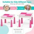 thumbnail image 5 of Toddlers Activity Table 7 in 1 Kids Activity Table and Chairs Set with 152Pcs Large Marble Run Building Blocks, Sand/Water Table, Kids Learning Play Table Toys for Girls Boys Toddler Pink, 5 of 7