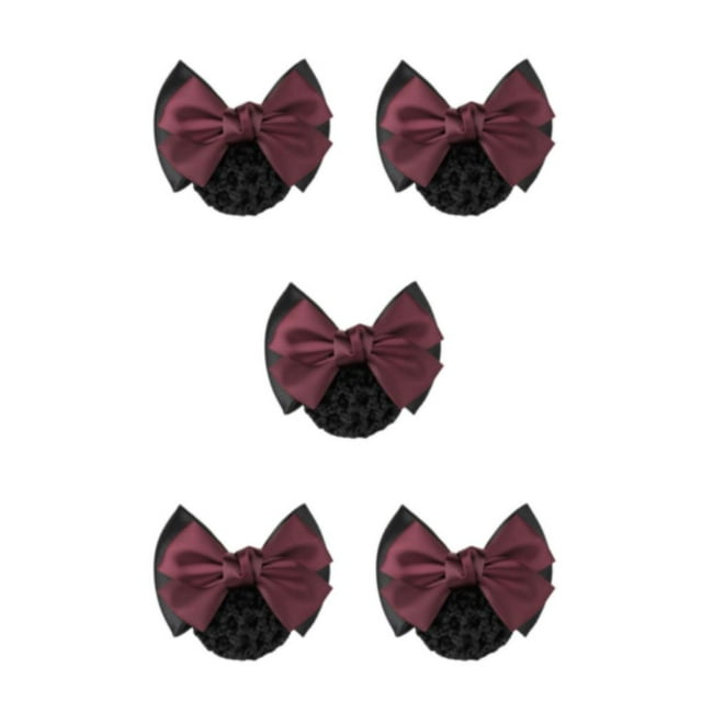 Baohd Large Application Arc Travailler Pinces à Cheveux pour Diverses Occasions Professionnelles Plaque de Cheveux Maille Poche Deux Arcs-Vin Rouge 5Set