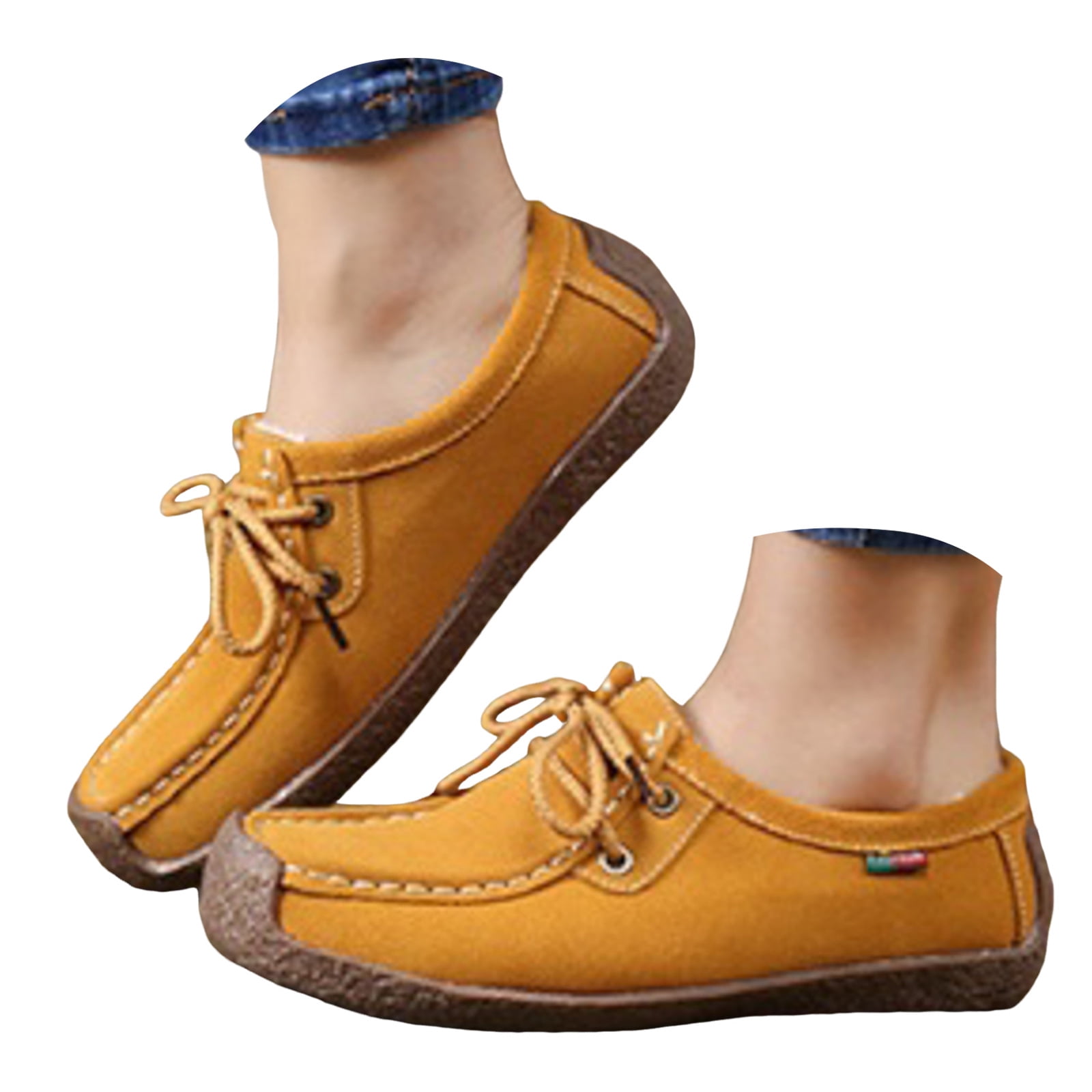 Leozcaa Lace-Up Loafers for Women Business Casual Shoes