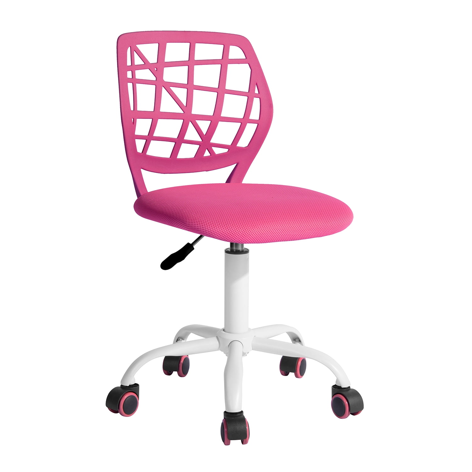 Homy Casa Teen Task Chair, Armless Office Chair Swivel with Soft Cushion for Study Kids Teens Child, Pink