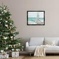 thumbnail image 4 of Snowy Christmas Tree Beach Shore Holiday Painting Jet Black Framed Art Print Wall Art, 4 of 6
