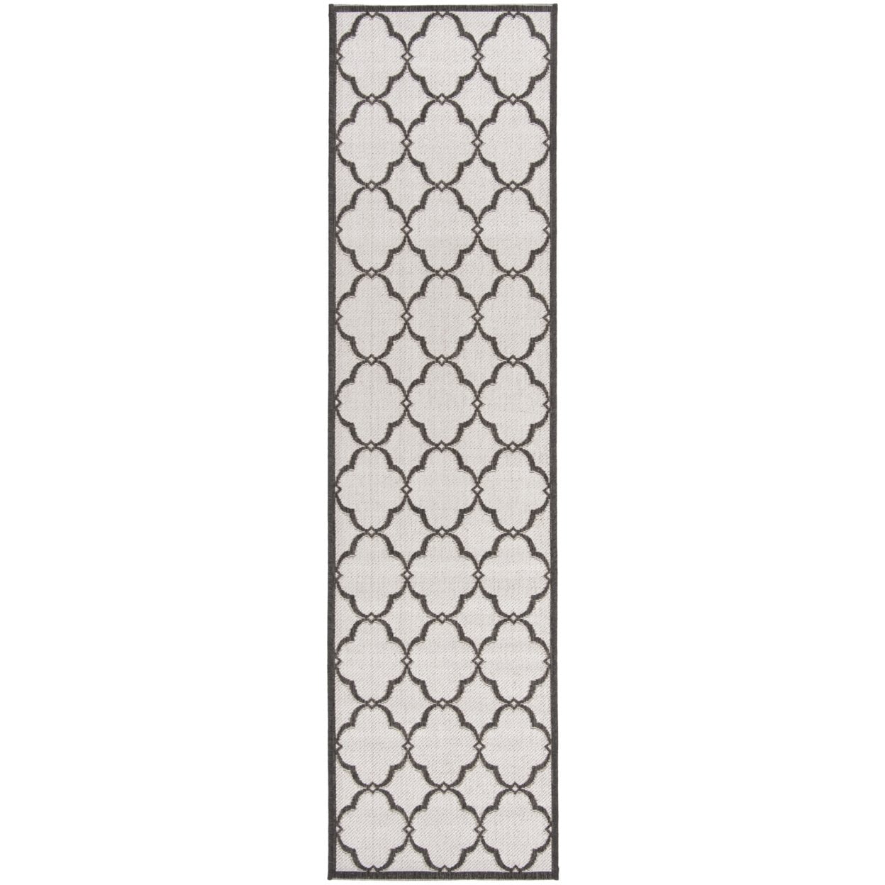 SAFAVIEH Beach House Sharla Geometric Indoor/Outdoor Area Rug, Light Grey/Charcoal, 8' x 8' Square