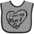 thumbnail image 3 of Inktastic I Love My Mom and Dad in Black Chalk Heart Boys or Girls Baby Bib, 3 of 4