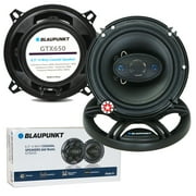 2x Blaupunkt GTX650 360W 6.5" 4-Way 4-Ohm Max Power Coaxial Speakers 6-1/2" inch Bundle