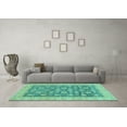 thumbnail image 3 of Ahgly Company Indoor Rectangle Oriental Turquoise Blue Modern Area Rugs, 8' x 10', 3 of 4