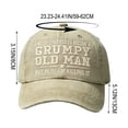 thumbnail image 3 of Tauxra Embroidered Baseball Cap for Men, Funny Angry Old Man Quote Washed Gray, 3 of 6