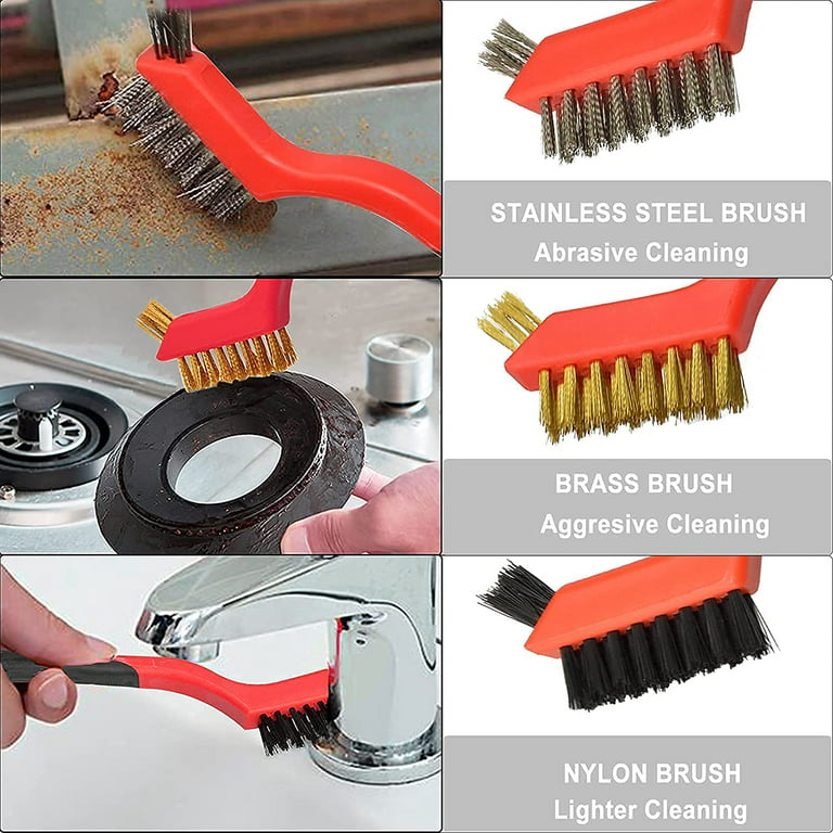 Scrub Brush Set of 3pcs - Cleaning Shover Scrubber with Ergonomic