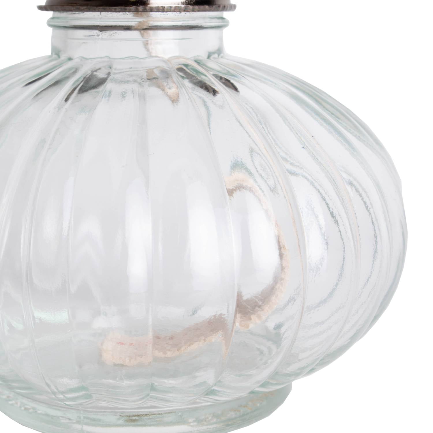 Lehman's Rayo Ellipse Oil Lamp, Indoor Non-Electric Lighting for Everyday or Emergencies, Clear Glass Font and Chimney, Silver-Plated Burner, 13 inches
