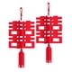 thumbnail image 2 of 2x farolillo rojo para decoración de boda china, farol colgante de puerta 3D para celebración del año Nuevo Chino, 7,68 pulgadas x 16,54 pulgadas, 2 of 10