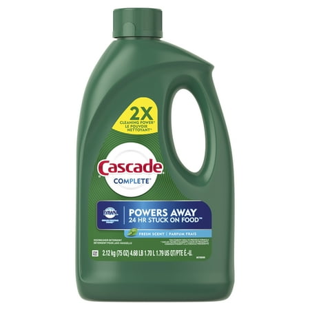 Cascade Complete Gel Dishwasher Detergent, Fresh Scent, 75 Oz